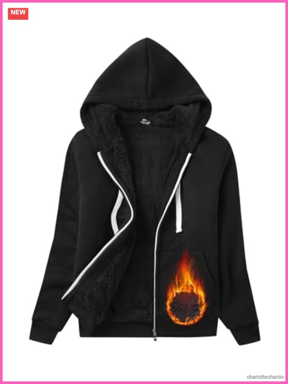 Women's Sherpa Lined Zip Up Hoodie Fleece Jacket Heavyweight Winter Warm